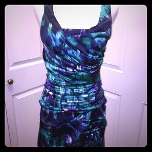 Express ruched satin dress